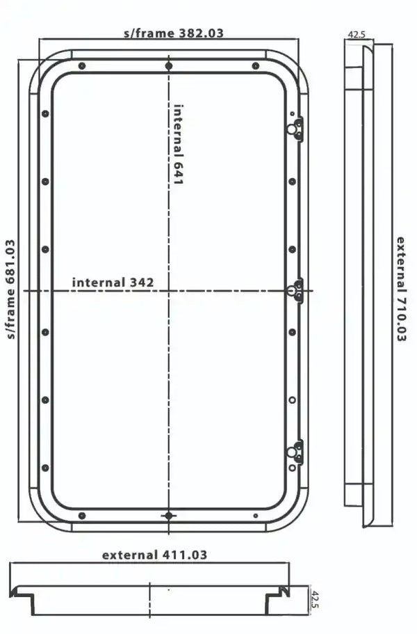 Coast Access Door 10 710 x 411mm White RV Hatch - Everything Caravans