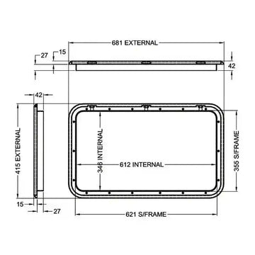 Coast Access Door 2 415 x 681 Black RV Hatch - Everything Caravans