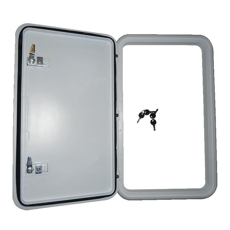 Coast Access Door 2 415 x 681 White RV Hatch - Everything Caravans