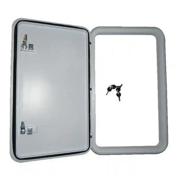 Coast Access Door 2 415 x 681 White RV Hatch - Everything Caravans
