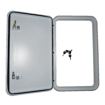 Coast Access Door 2 415 x 681 White RV Hatch - Everything Caravans