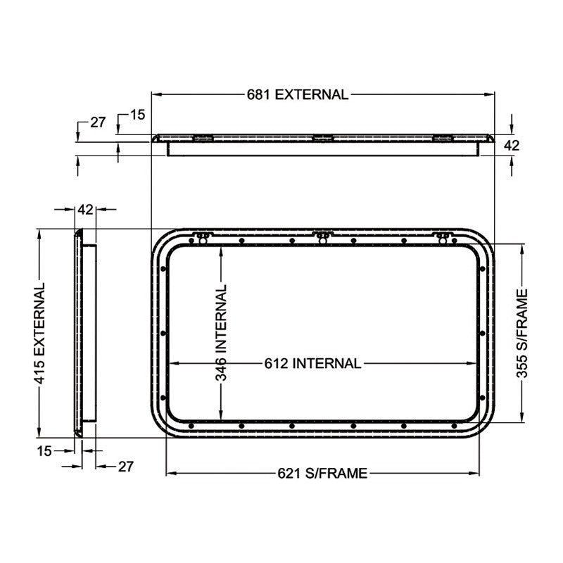 Coast Access Door 2 415 x 681 White RV Hatch - Everything Caravans