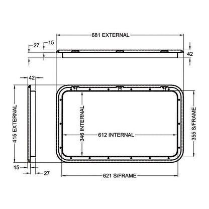 Coast Access Door 2 415 x 681 White RV Hatch - Everything Caravans