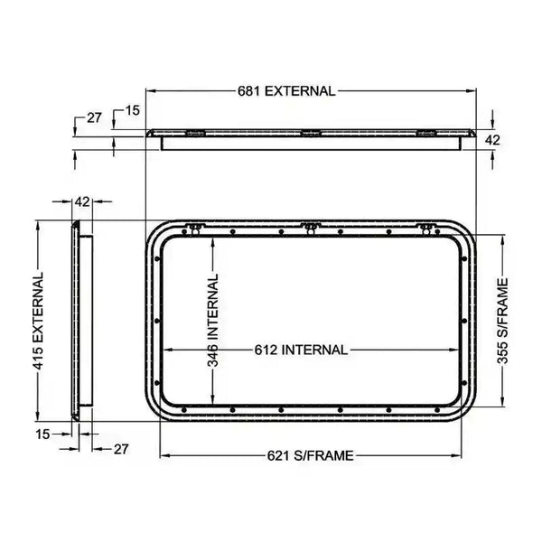 Coast Access Door 2 415 x 681 White RV Hatch - Everything Caravans