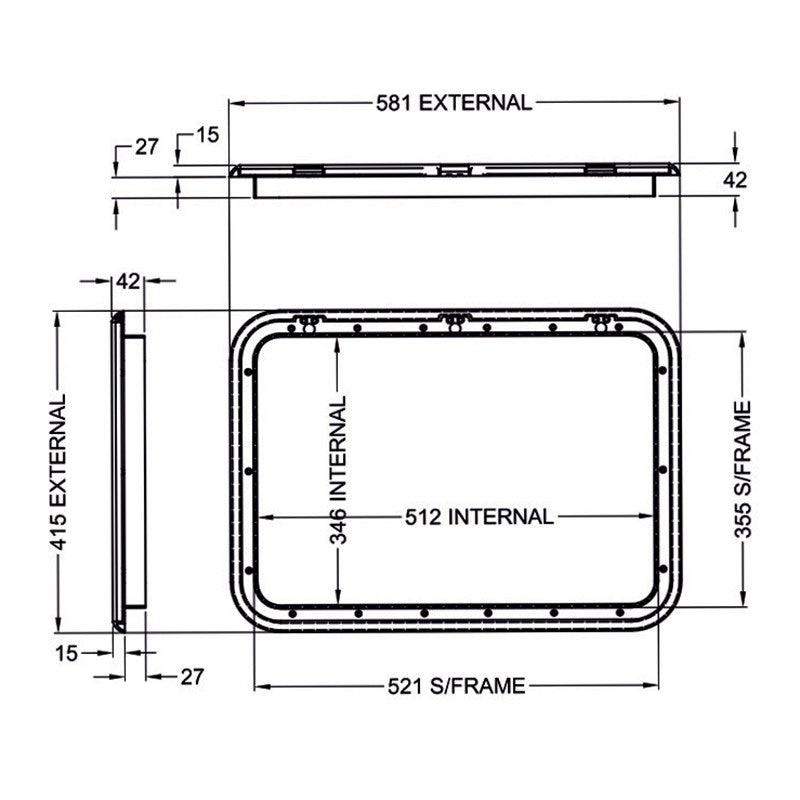 Coast Access Door 3 415 x 581 Black RV Hatch - Everything Caravans
