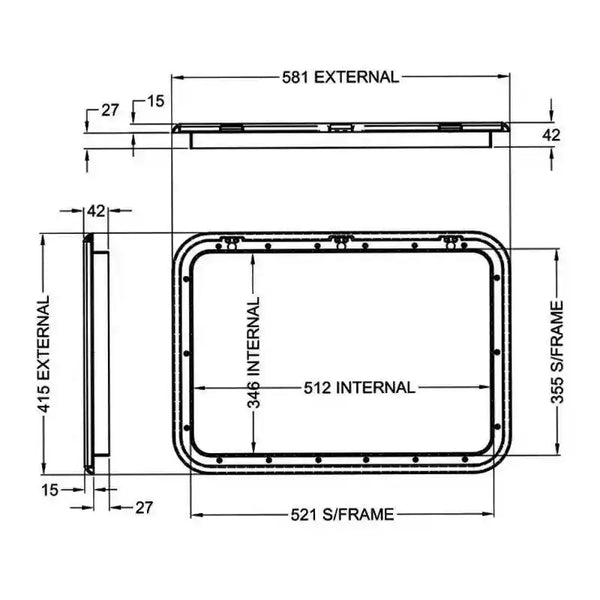 Coast Access Door 3 415 x 581 Black RV Hatch - Everything Caravans