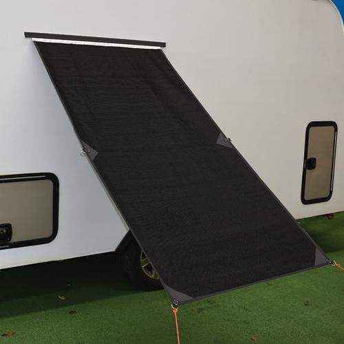 Coast Fridge Black Shade Screen with Black Sail Track - Everything Caravans