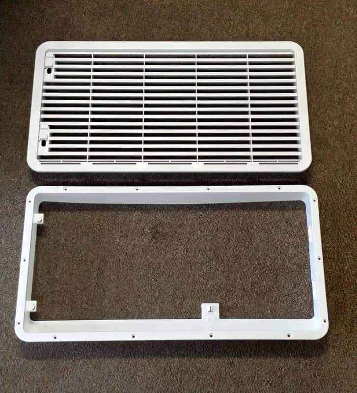 2 X Ventilation Grilles For Caravan / Camping Fridge – 37.5x15cm With Fly Gauze – Wamovo