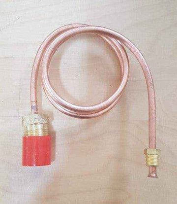 Copper Pigtail Gas Hose 700mm POL fitting and 1-4 inverted Flare - Everything Caravans