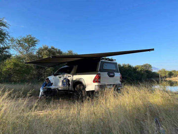 Eezi-Awn Dragonfly 180 Awning 2.3M Freestanding Left Side Mount Beige - Black Friday Sale - Everything Caravans