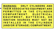 Cylinder Compartment Warning Label - Everything Caravans