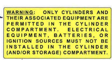 Cylinder Compartment Warning Label - Everything Caravans
