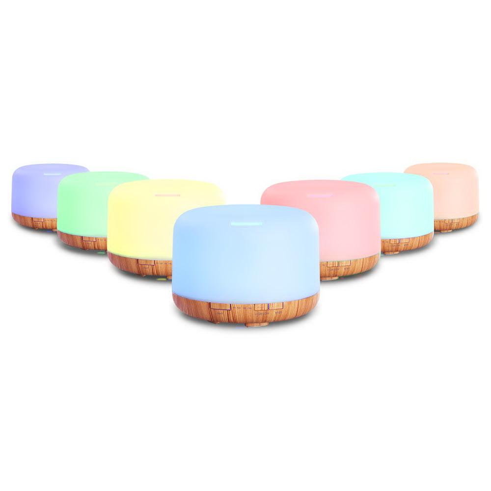 DEVANTI Aroma Diffuser Aromatherapy LED Night Light Air Humidifier Purifier Light Wood Grain 500ml Everything Caravans