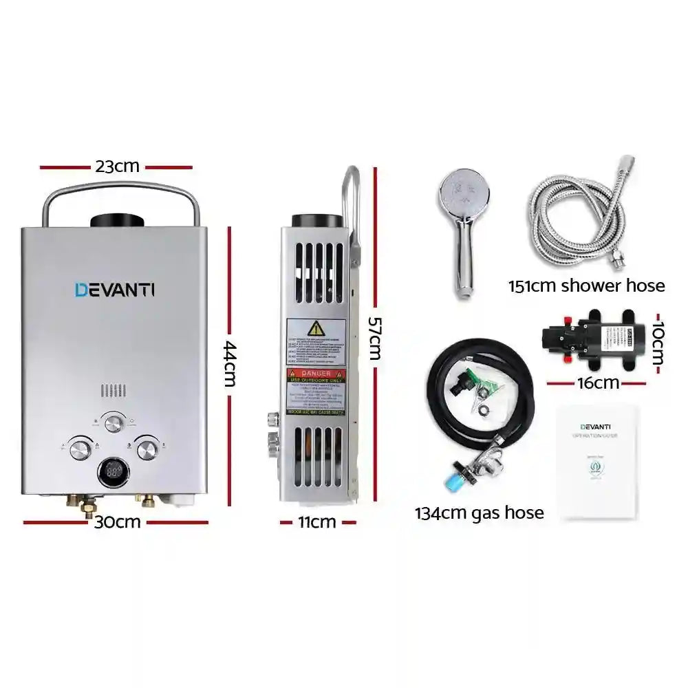 DEVANTi Outdoor Portable Gas Hot Water Heater Shower Camping LPG Carav -  Everything Caravans