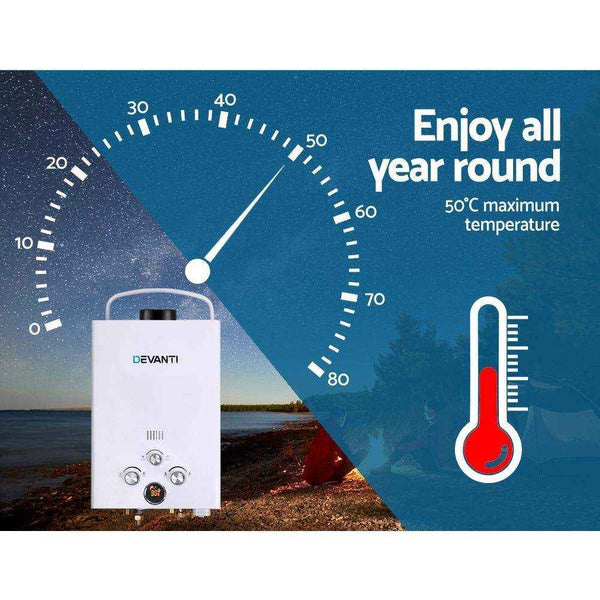 Outdoor Portable Gas Hot Water Heater Shower Camping - Everything Caravans