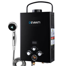 Devanti Portable Gas Water Heater Hot Shower Camping LPG Outdoor instant 4Wd Black - Everything Caravans