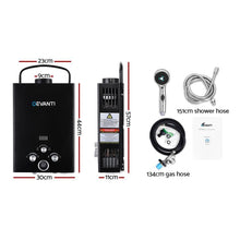 Devanti Portable Gas Water Heater Hot Shower Camping LPG Outdoor instant 4Wd Black - Everything Caravans