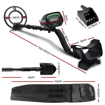 Deep Sensitive Metal Detector with LCD Shovel and Sand Scoop - Everything Caravans