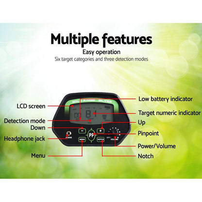 Deep Sensitive Metal Detector with LCD Shovel and Sand Scoop - Everything Caravans