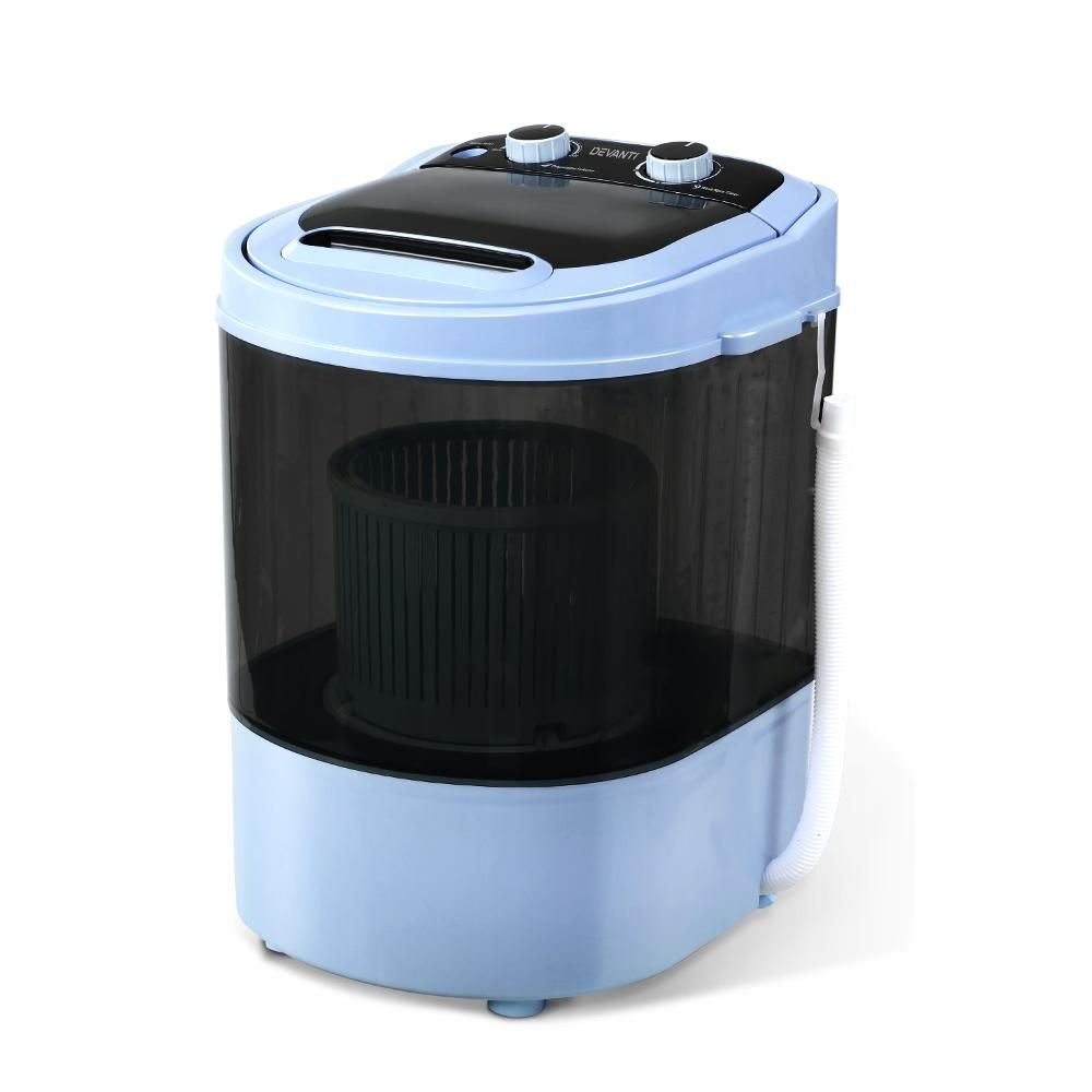 Devanti 3KG Mini Portable Washing Machine Shoes Wash Top Load Spin Camp Caravan Devanti