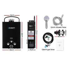 Outdoor Portable LPG Hot Water Heater with 12v Water Pump Black - Everything Caravans