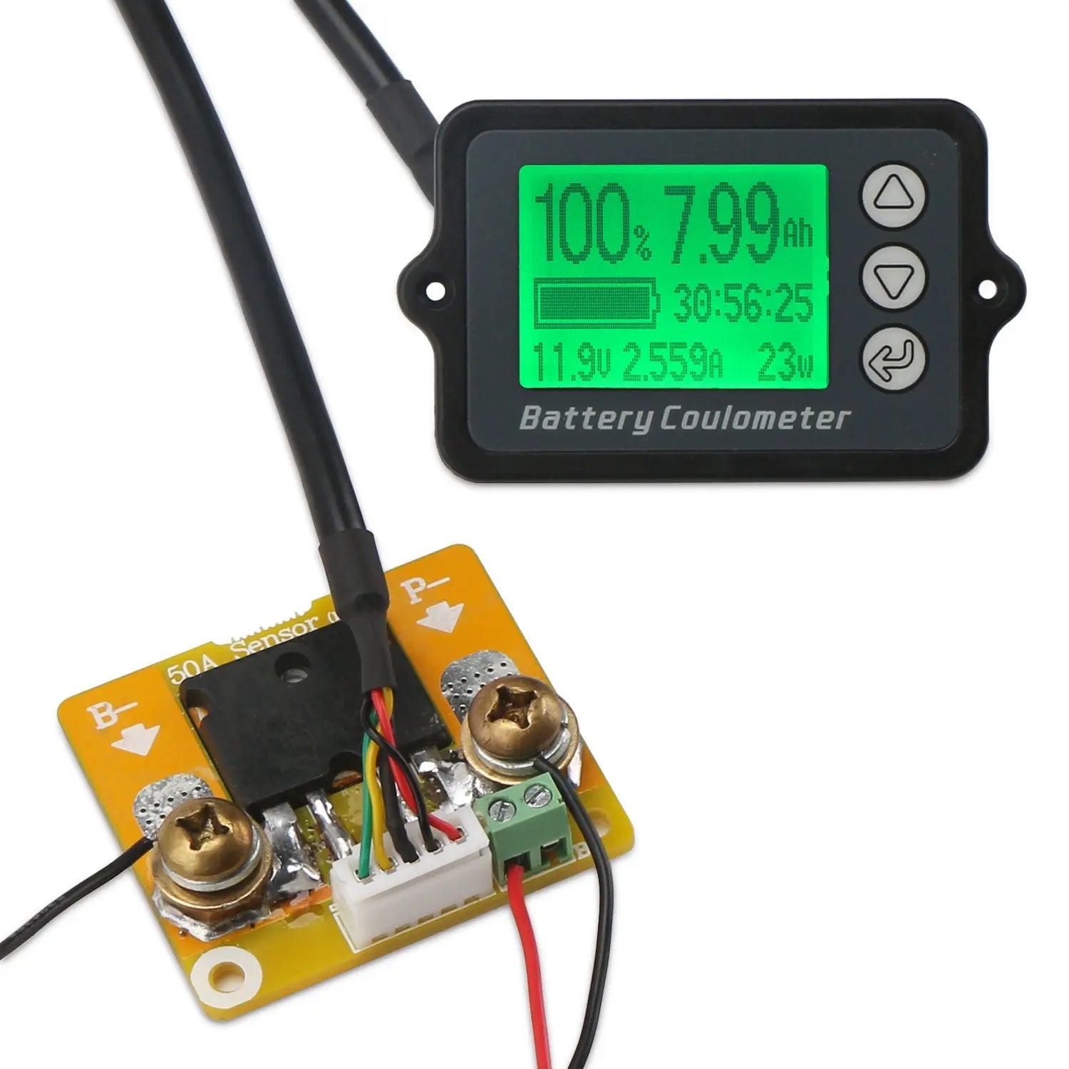 Digital Meter DC 8-80V 50A Battery Coulometre Universal Battery Capacity Tester Suits Lifepo Coloumb Counter - Everything Caravans