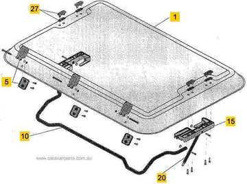 Dometic Seitz Roof Hatch Dome Glass Only Heki 2 - Everything Caravans