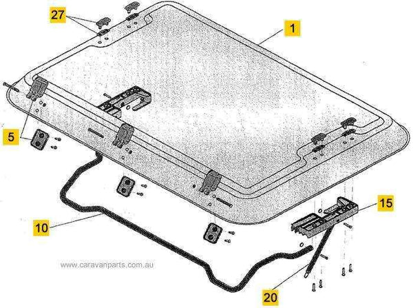 Dometic Seitz Roof Hatch Dome Glass Only Heki 2 - Everything Caravans