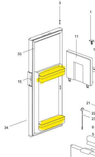 Door bin shelf - Suits Thetford N4141 Fridge Thetford