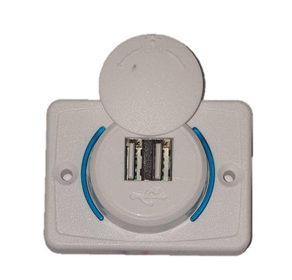 Dual USB White Flush Mount 3.1A with Swivel Cover - Everything Caravans