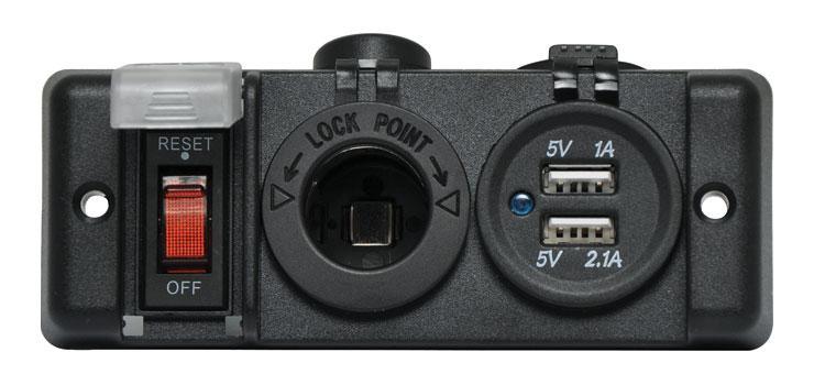 Dual USB and Car Accessory Flush Panel Mount - Everything Caravans