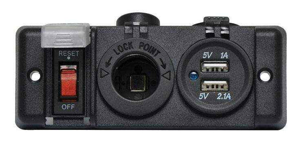 Dual USB and Car Accessory Flush Panel Mount - Everything Caravans