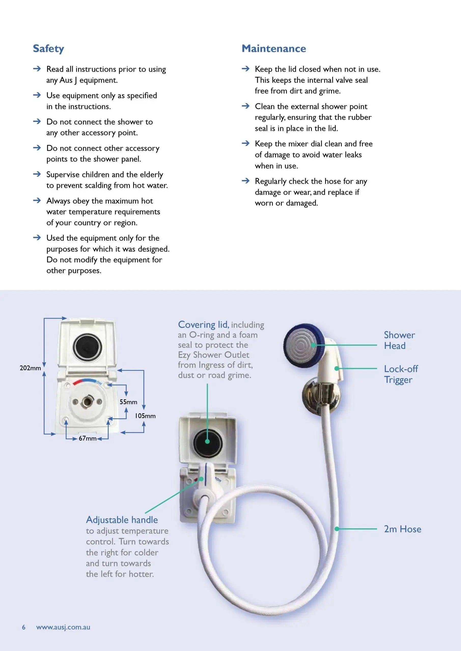 Ezy RV Exterior Shower Outlet Black - Everything Caravans
