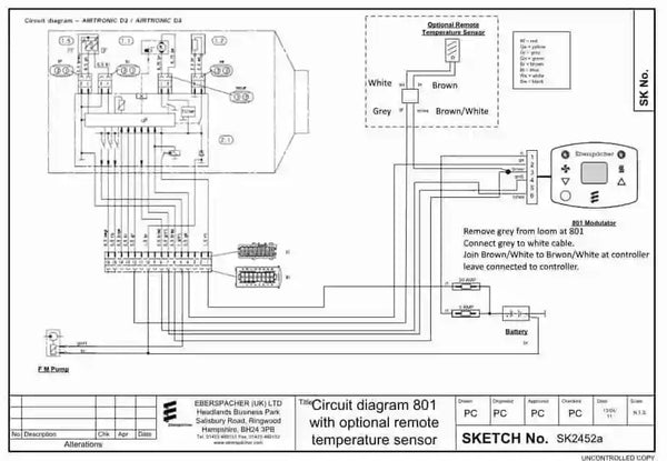 Eberspacher Remote Temperature Sensor Kit - Everything Caravans