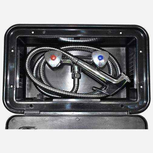 Exterior Recessed Shower Box Black Caravan Camper Motorhome - Everything Caravans