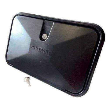 External Recessed Shower Box Unit for Caravans Black - Everything Caravans