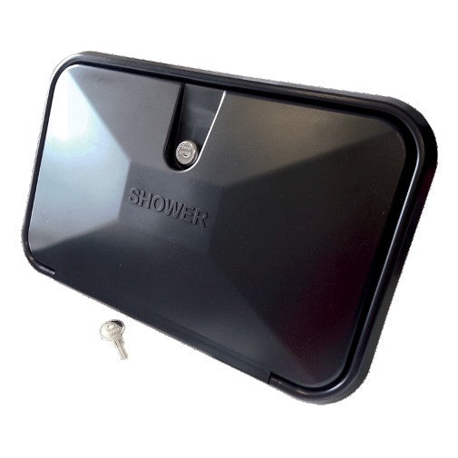 External Recessed Shower Box Unit For Caravans Black Coast to Coast