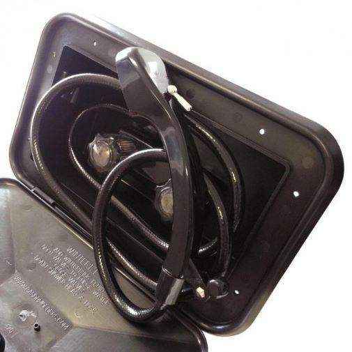 External Recessed Shower Box Unit for Caravans Black - Everything Caravans