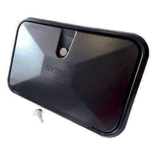 External Recessed Shower Box Unit for Caravans Black - Everything Caravans