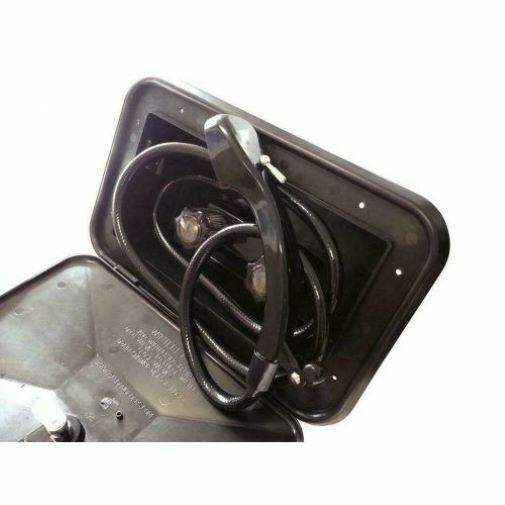 External Recessed Shower Box Unit for Caravans Black - Everything Caravans