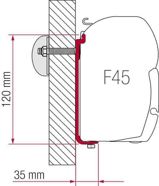 Fiamma Standing Mounting Bracket 400mm Suits F45 Awning - Everything Caravans