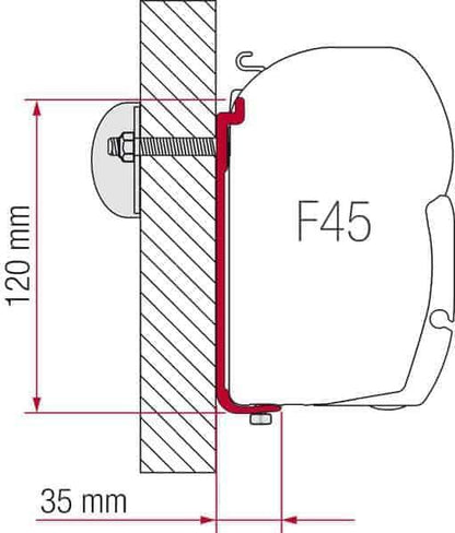Fiamma Standing Mounting Bracket 400mm Suits F45 Awning - Everything Caravans
