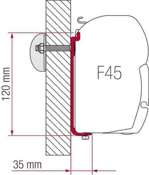 Fiamma Standing Mounting Bracket 400mm Suits F45 Awning - Everything Caravans
