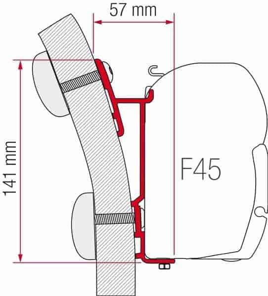 Fiamma Awn Mounting Bracket for F45 15Deg Each - Everything Caravans