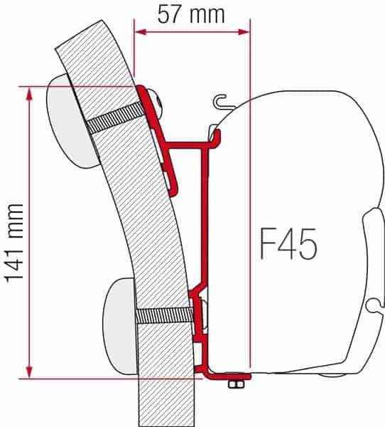 Fiamma Awn Mounting Bracket for F45 15Deg Each - Everything Caravans