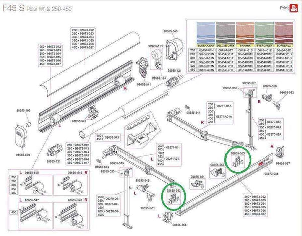 Fiamma F45 S Leg Stop Bracket - Everything Caravans
