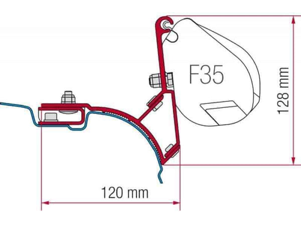 Fiamma F35 Kit VW T5 T6 Multivan Transporter RHD Version - Mounting Kit - Everything Caravans