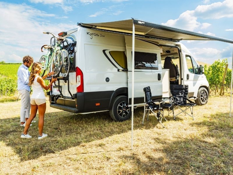 Fiamma F80s Deep Black Cassette - Royal Grey Fabric Box Awning Fiamma