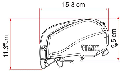 Fiamma F80S Deep Black Cassette - Royal Grey Fabric Box Awning - Everything Caravans