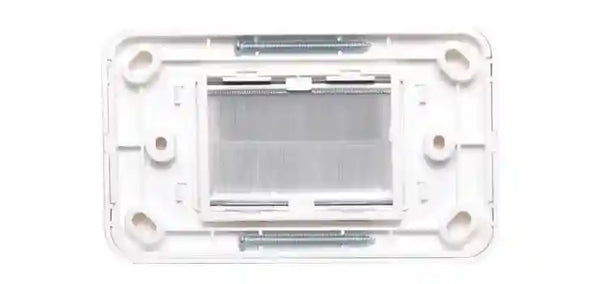 Flat White Brush Entry Wallplate for installing Cables - Everything Caravans